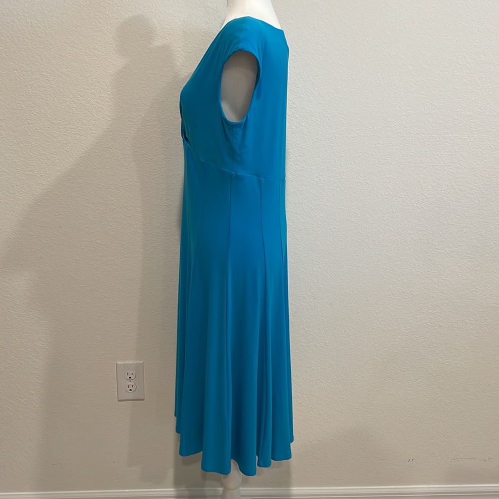 Ralph Lauren faux wrap top dress in Aqua blue. - Picture 5 of 9